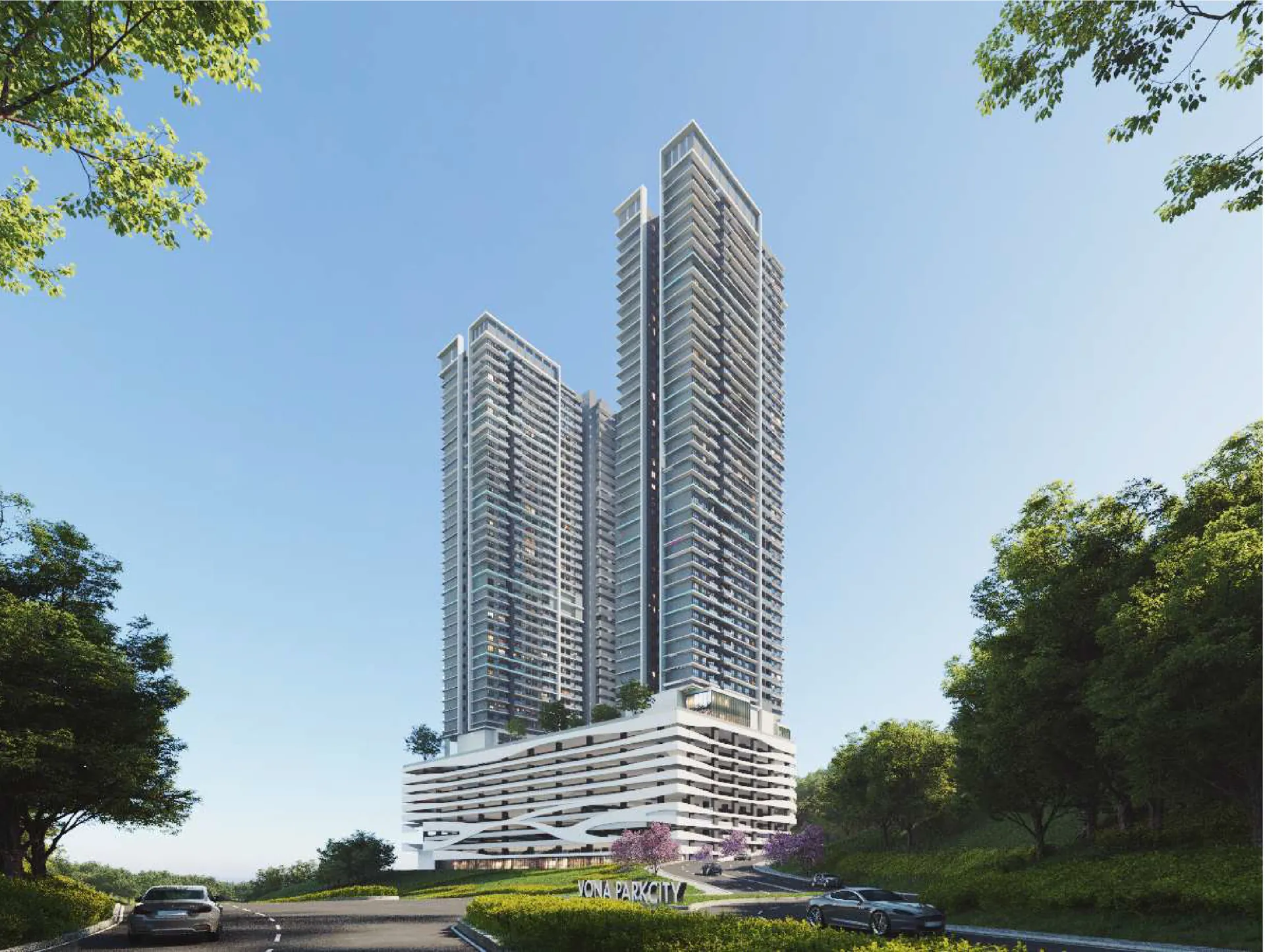 Vona ParkCity twin residential towers rising above landscaped grounds